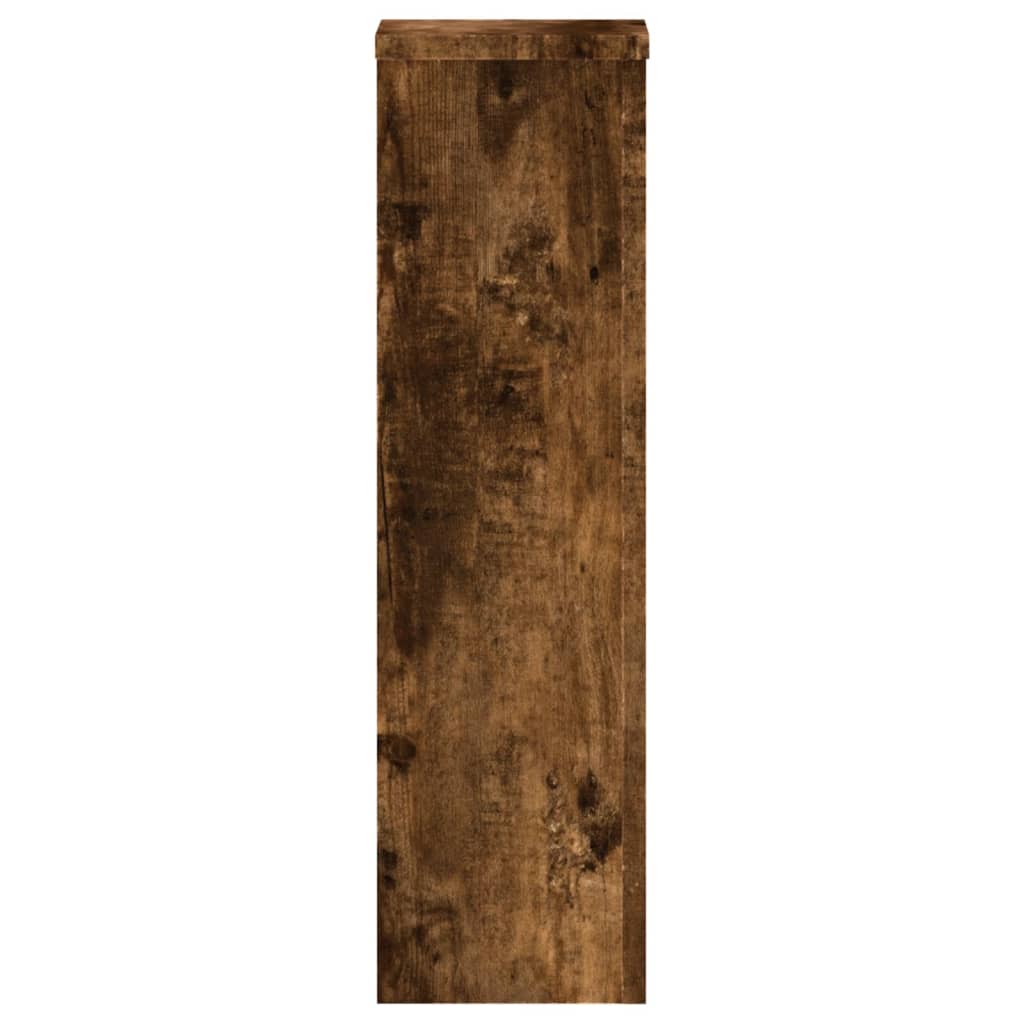 Plantenstandaards 2 st 17x17x60 cm bewerkt hout gerookt eiken is nu te koop bij PeponiXL, paradijselijk wonen!