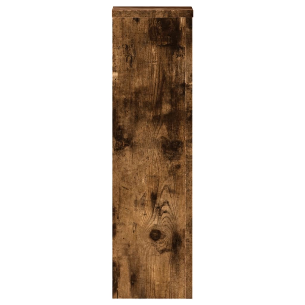 Plantenstandaards 2 st 17x17x60 cm bewerkt hout gerookt eiken is nu te koop bij PeponiXL, paradijselijk wonen!