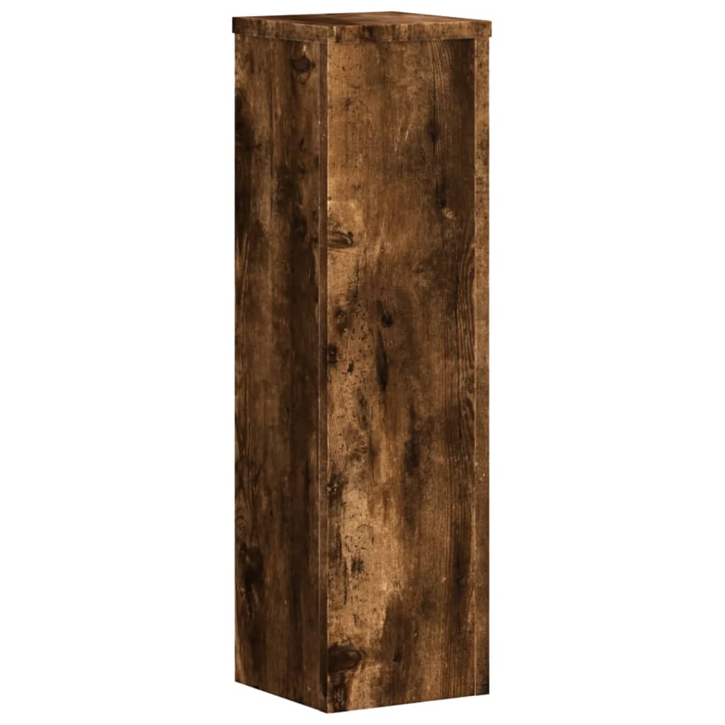 Plantenstandaards 2 st 17x17x60 cm bewerkt hout gerookt eiken is nu te koop bij PeponiXL, paradijselijk wonen!