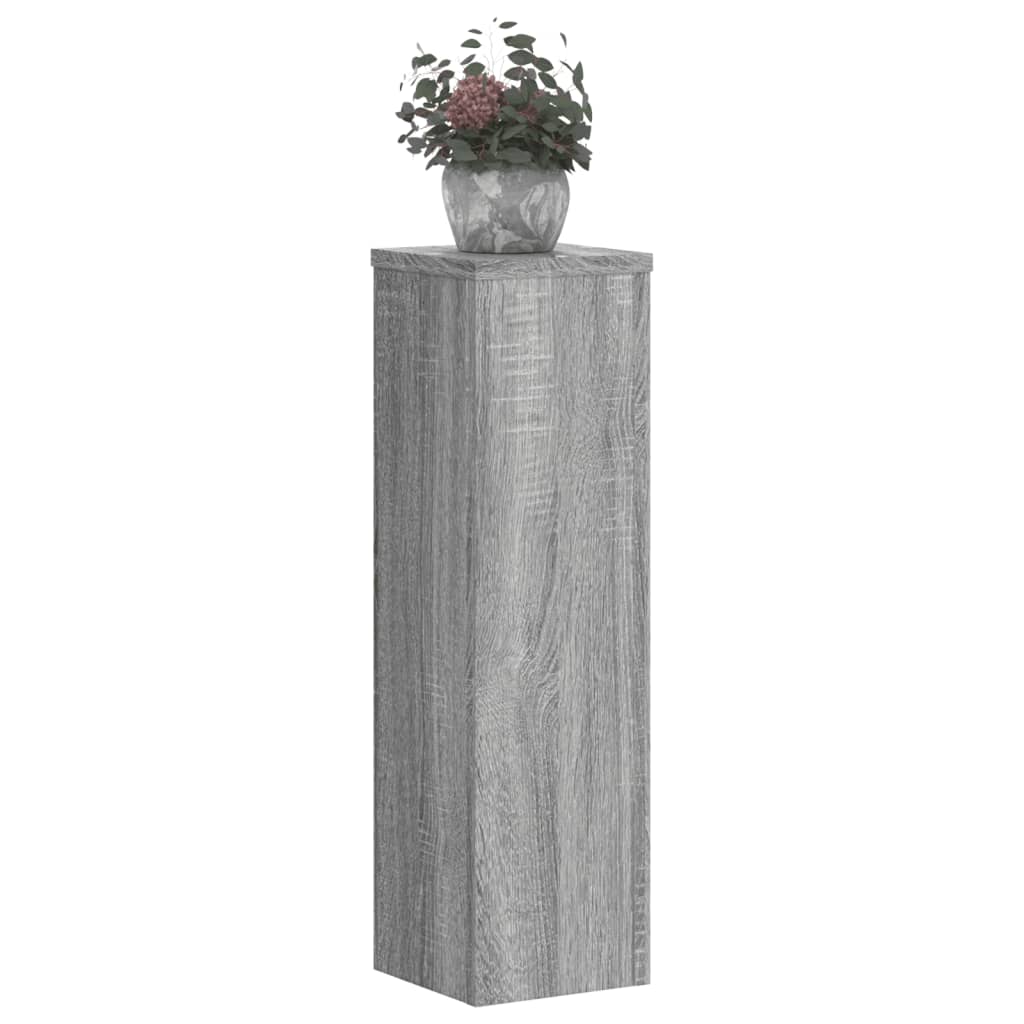 Plantenstandaards 2 st 17x17x60 cm bewerkt hout grijs sonoma is nu te koop bij PeponiXL, paradijselijk wonen!