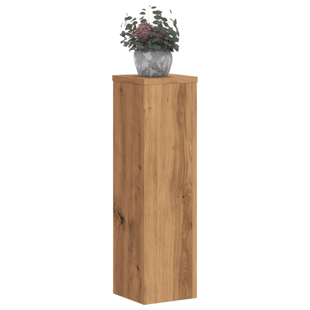 Plantenstandaards 2 st 17x17x60 cm hout artisanaal eikenkleurig is nu te koop bij PeponiXL, paradijselijk wonen!