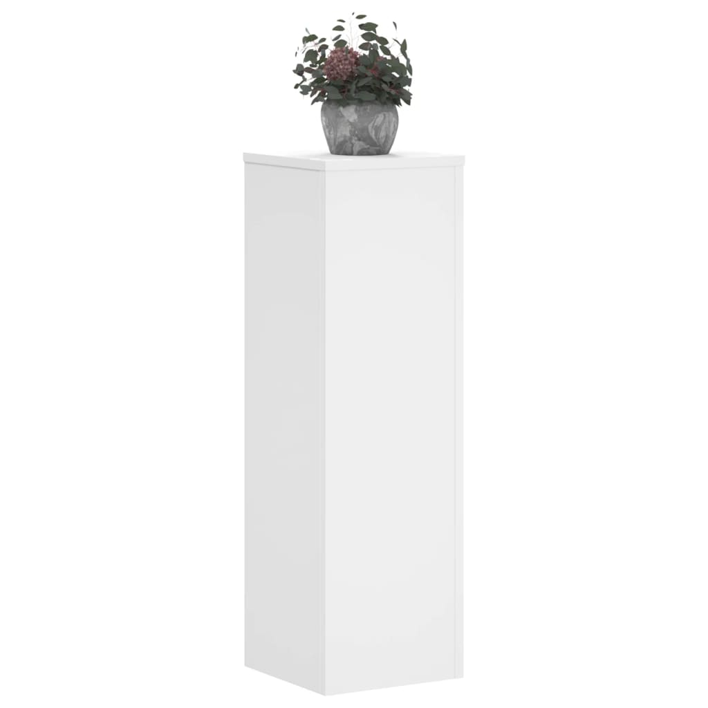 Plantenstandaards 2 st 25x25x80 cm bewerkt hout wit is nu te koop bij PeponiXL, paradijselijk wonen!