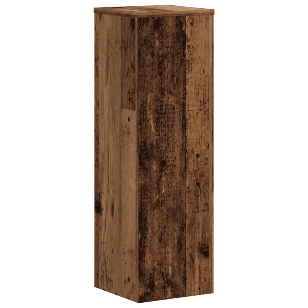 Plantenstandaards 2 st 25x25x80 cm bewerkt hout oud houtkleurig is nu te koop bij PeponiXL, paradijselijk wonen!