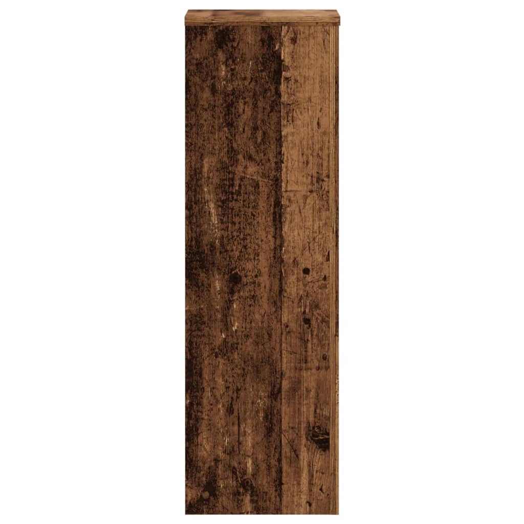 Plantenstandaards 2 st 25x25x80 cm bewerkt hout oud houtkleurig is nu te koop bij PeponiXL, paradijselijk wonen!