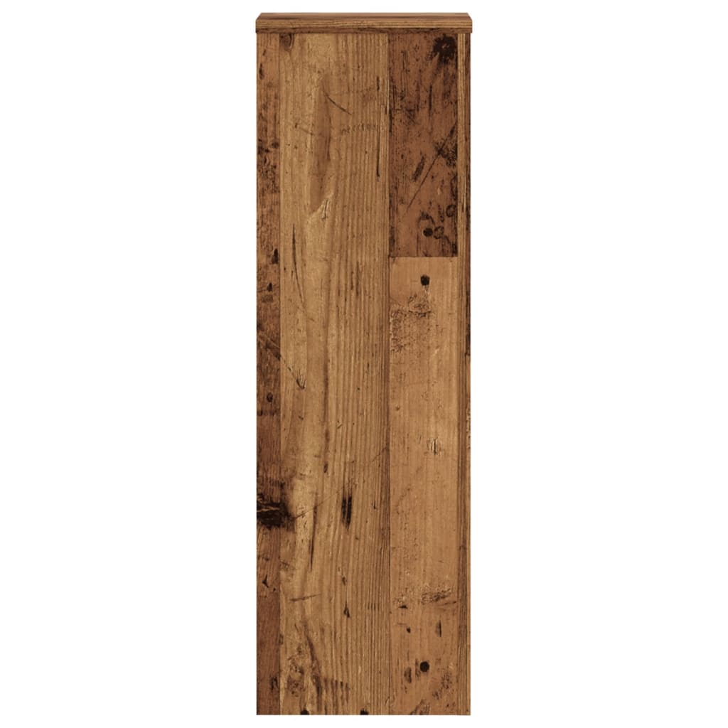Plantenstandaards 2 st 25x25x80 cm bewerkt hout oud houtkleurig is nu te koop bij PeponiXL, paradijselijk wonen!