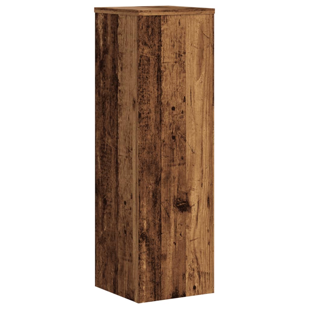 Plantenstandaards 2 st 25x25x80 cm bewerkt hout oud houtkleurig is nu te koop bij PeponiXL, paradijselijk wonen!