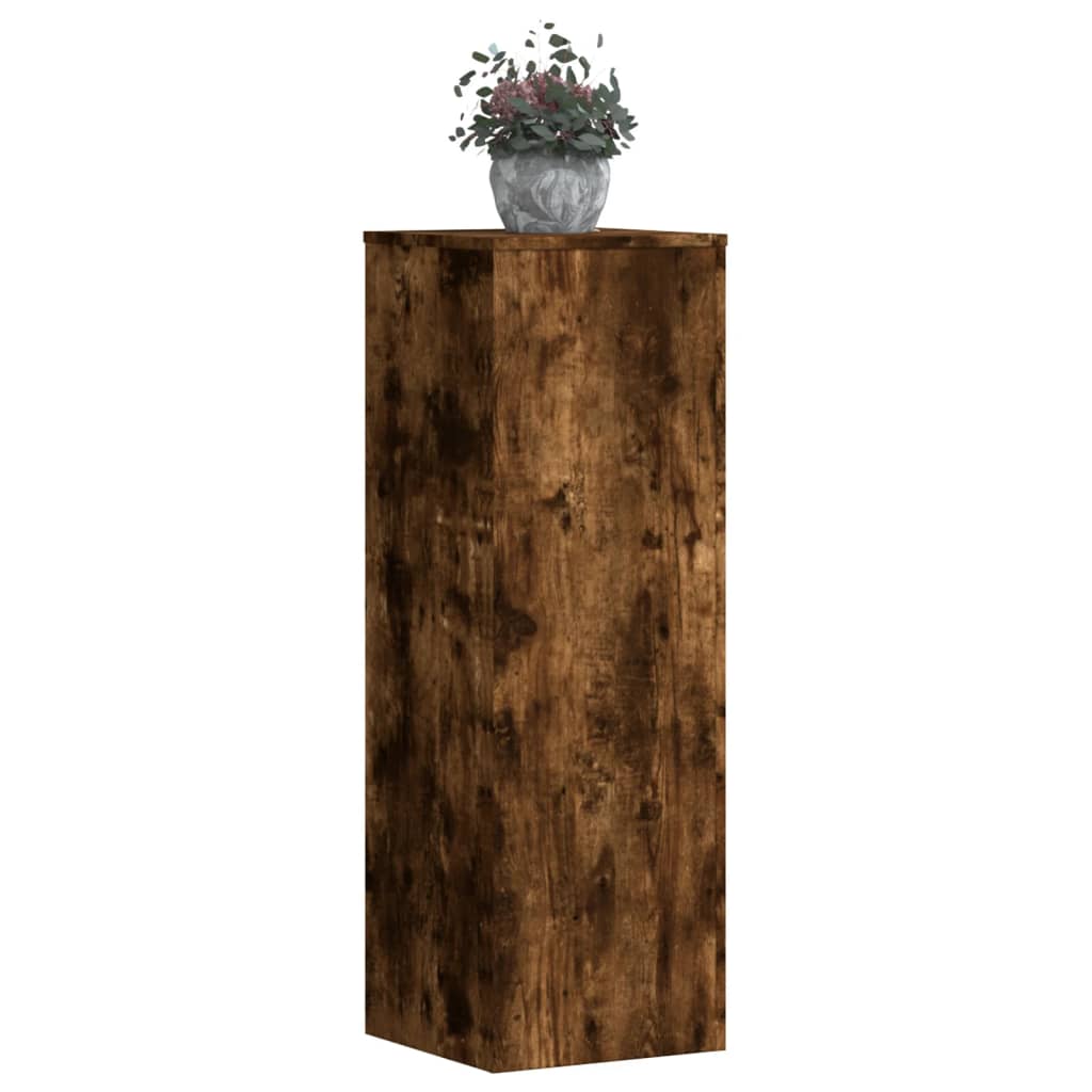 Plantenstandaard 33x33x100 cm bewerkt hout gerookt eikenkleurig is nu te koop bij PeponiXL, paradijselijk wonen!