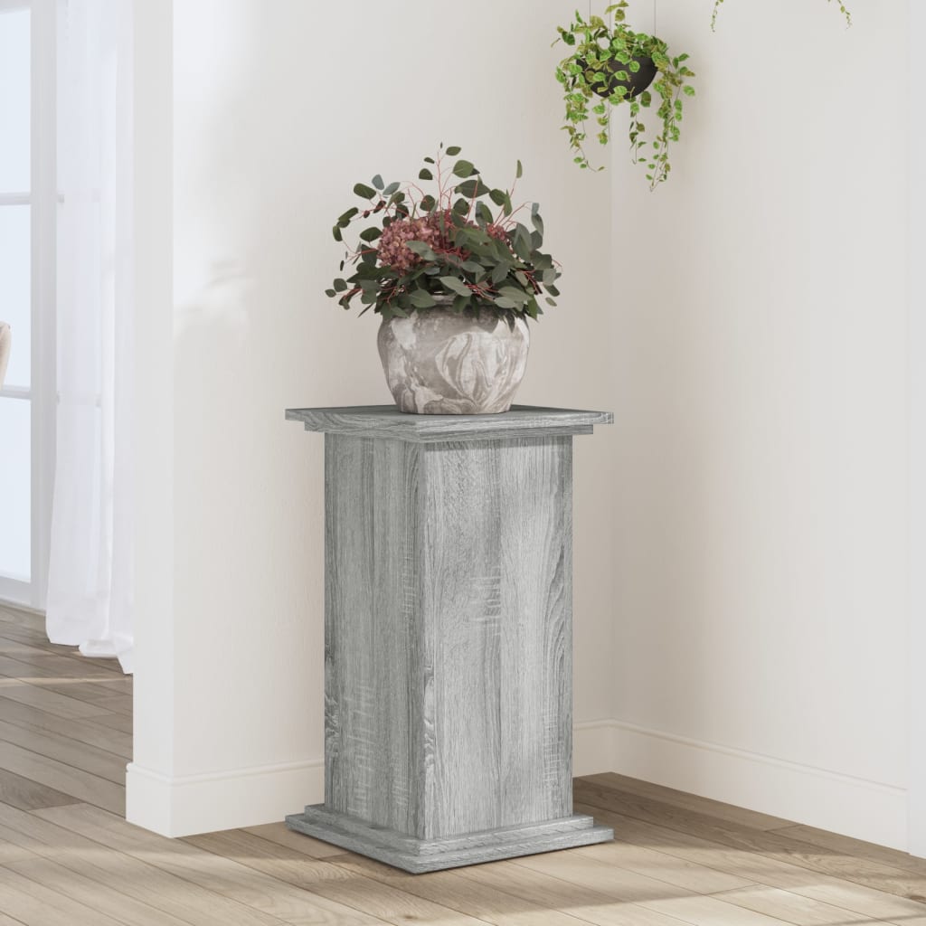 Plantenstandaard 33x33x60 cm bewerkt hout grijs sonoma eiken is nu te koop bij PeponiXL, paradijselijk wonen!