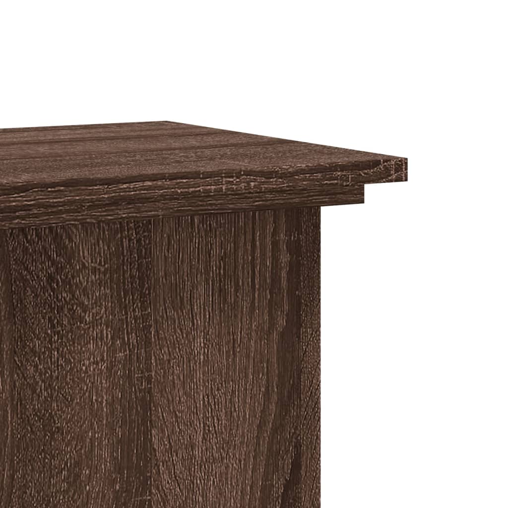 Plantenstandaard 33x33x60 cm bewerkt hout bruin eikenkleurig is nu te koop bij PeponiXL, paradijselijk wonen!
