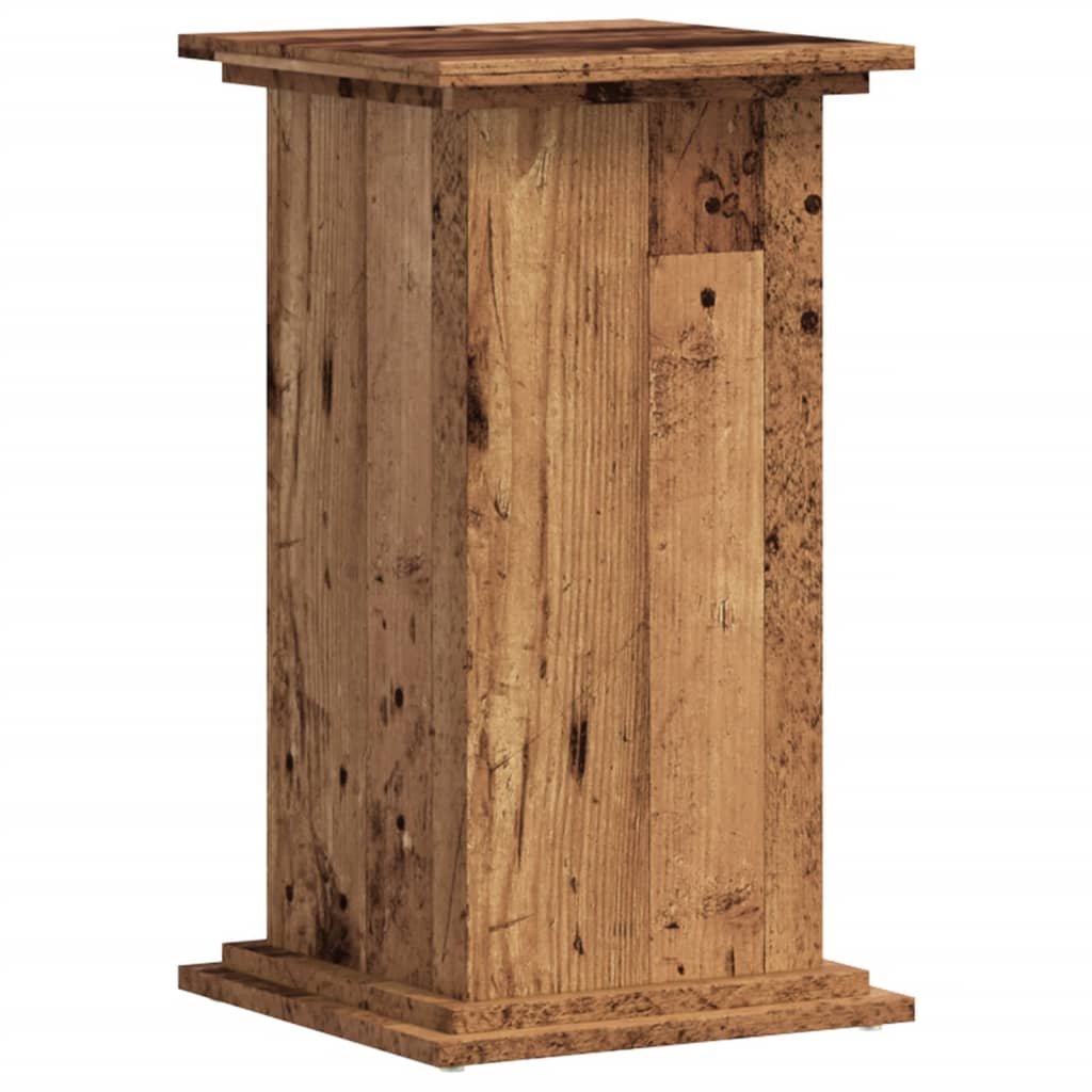 Plantenstandaard 33x33x60 cm bewerkt hout oud houtkleurig is nu te koop bij PeponiXL, paradijselijk wonen!