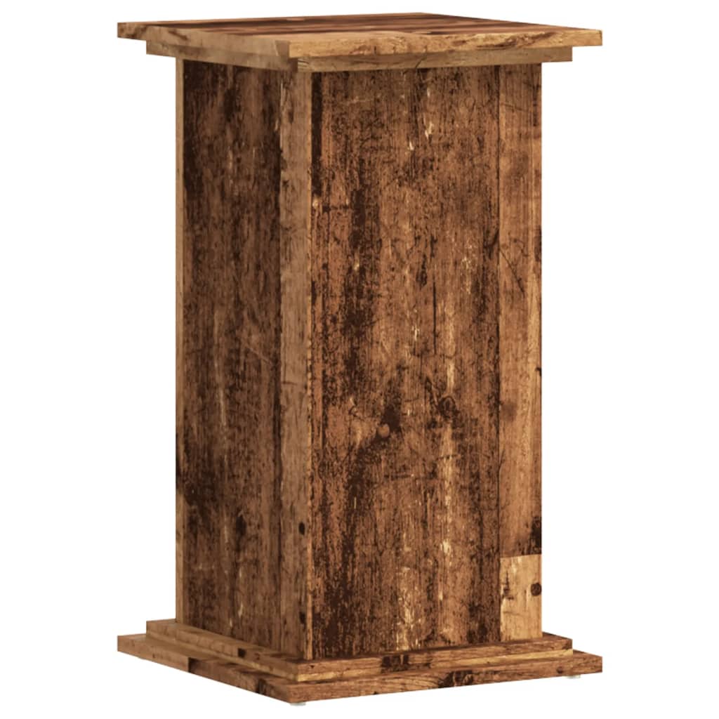 Plantenstandaard 33x33x60 cm bewerkt hout oud houtkleurig is nu te koop bij PeponiXL, paradijselijk wonen!