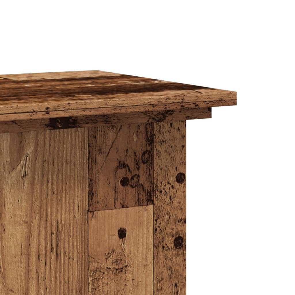 Plantenstandaard 33x33x60 cm bewerkt hout oud houtkleurig is nu te koop bij PeponiXL, paradijselijk wonen!