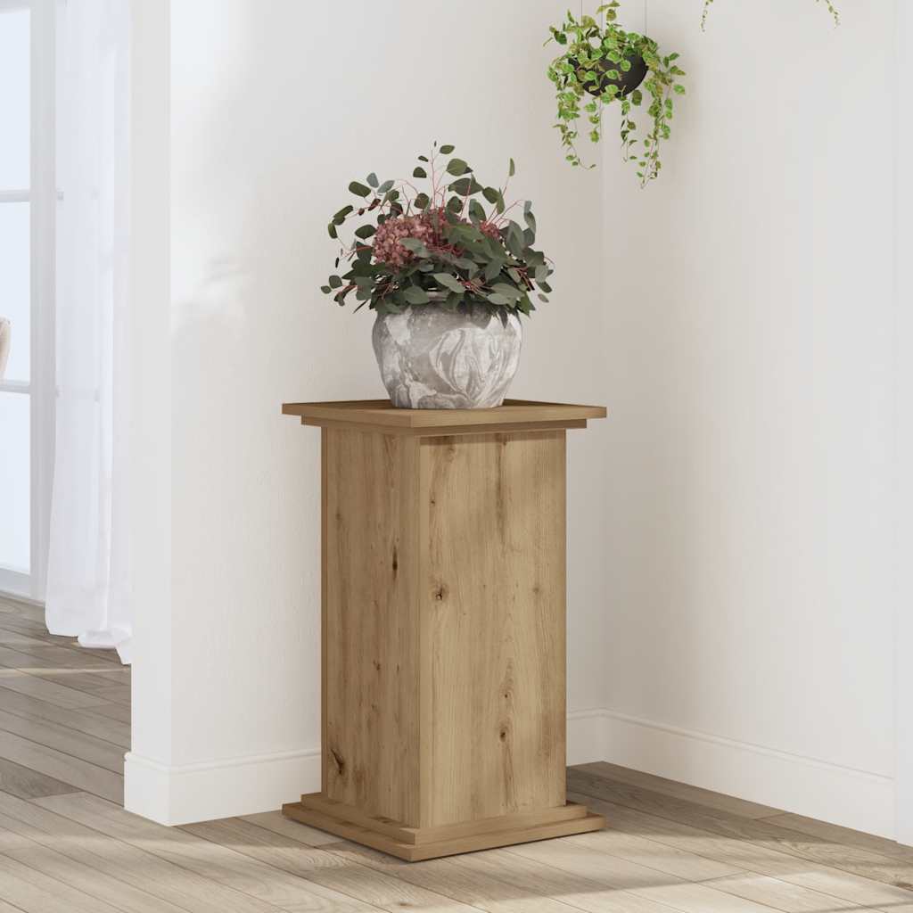 Plantenstandaard 33x33x60 cm bewerkt hout artisanaal eiken is nu te koop bij PeponiXL, paradijselijk wonen!