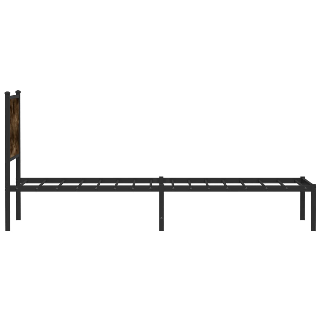 Bedframe zonder matras metaal gerookt eikenkleurig 75x190 cm is nu te koop bij PeponiXL, paradijselijk wonen!