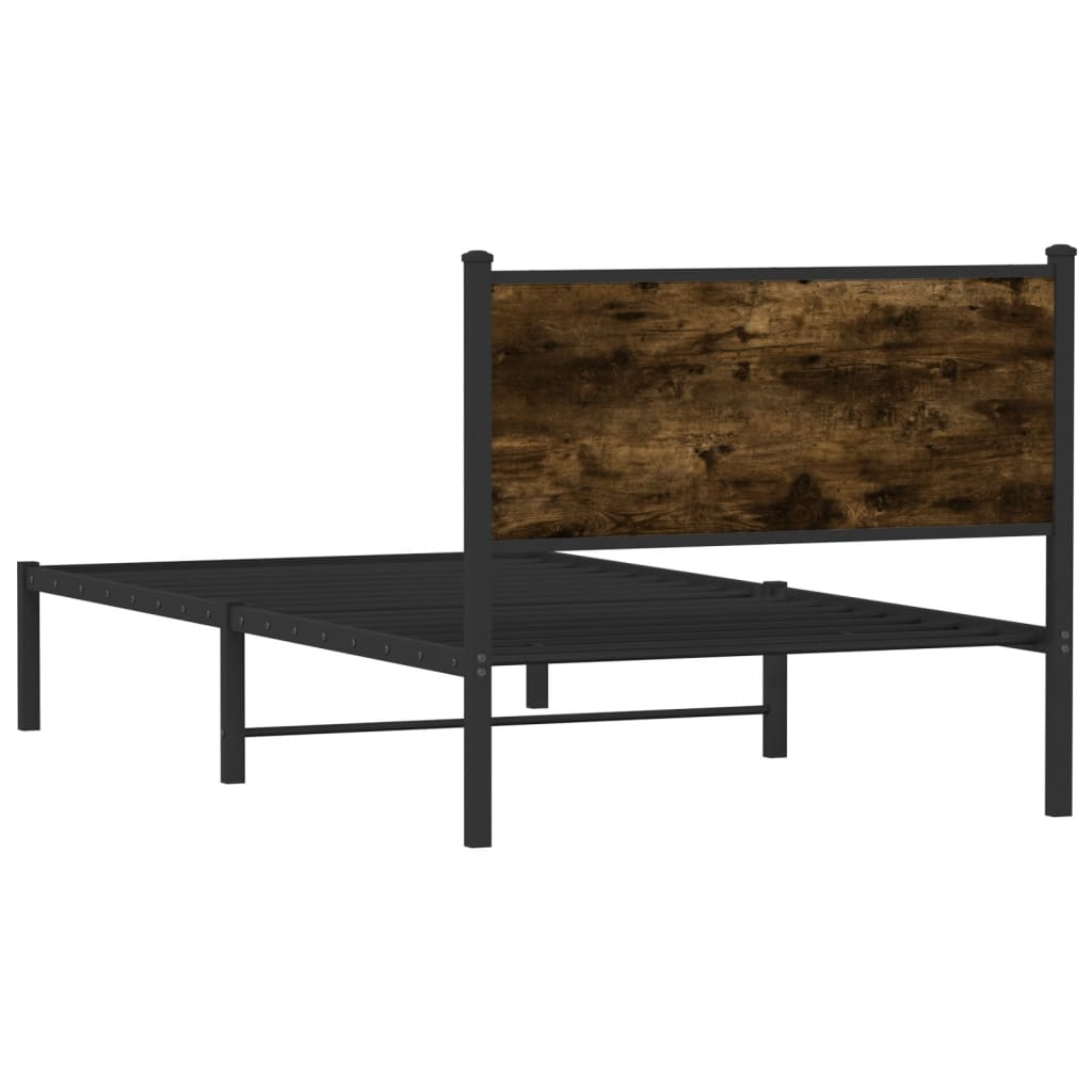 Bedframe zonder matras metaal gerookt eikenkleurig 100x190 cm is nu te koop bij PeponiXL, paradijselijk wonen!