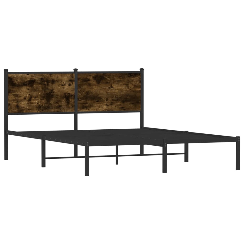 Bedframe zonder matras metaal gerookt eikenkleurig 137x190 cm is nu te koop bij PeponiXL, paradijselijk wonen!