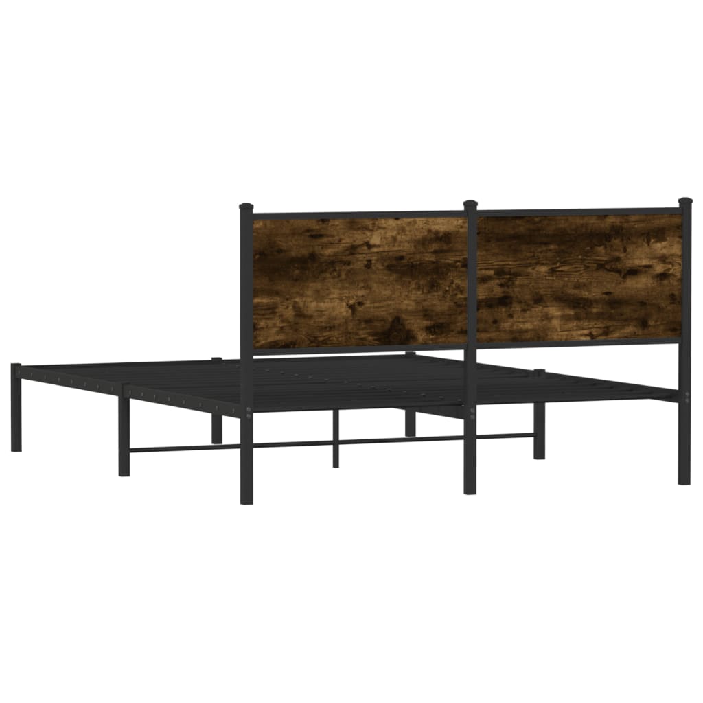 Bedframe zonder matras metaal gerookt eikenkleurig 137x190 cm is nu te koop bij PeponiXL, paradijselijk wonen!