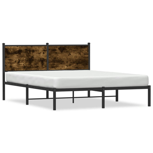 Bedframe zonder matras metaal gerookt eikenkleurig 140x190 cm is nu te koop bij PeponiXL, paradijselijk wonen!