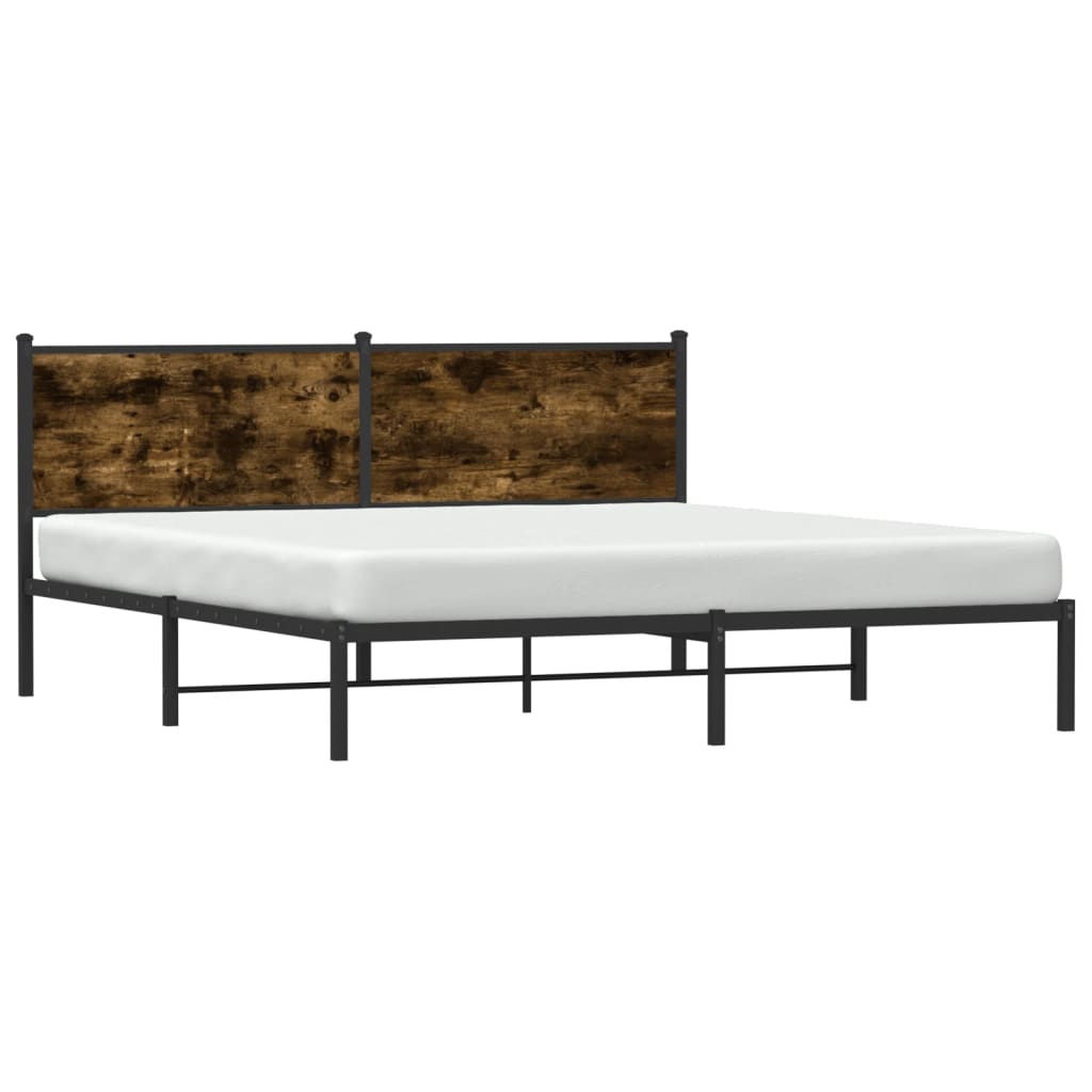 Bedframe zonder matras metaal gerookt eikenkleurig 160x200 cm is nu te koop bij PeponiXL, paradijselijk wonen!