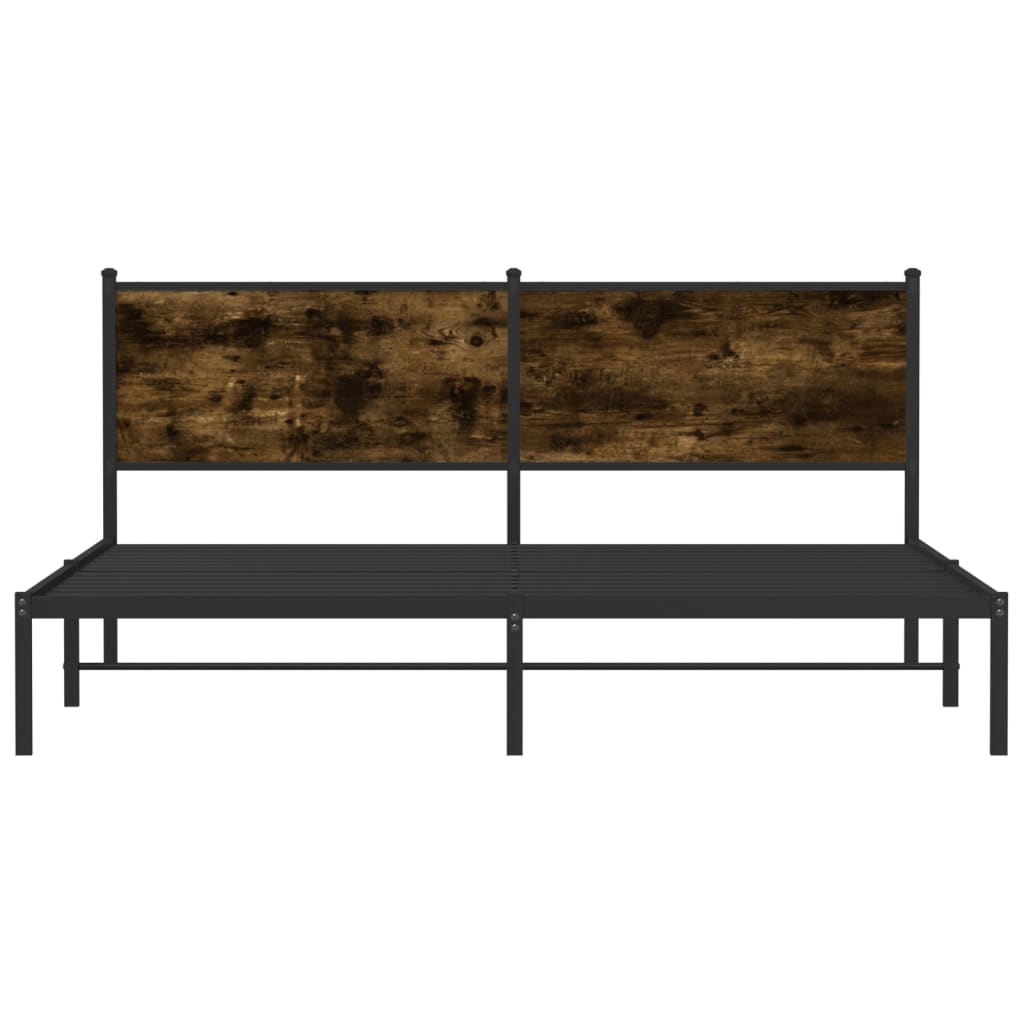Bedframe zonder matras metaal gerookt eikenkleurig 160x200 cm is nu te koop bij PeponiXL, paradijselijk wonen!