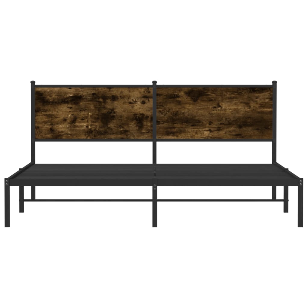 Bedframe zonder matras metaal gerookt eikenkleurig 183x213 cm is nu te koop bij PeponiXL, paradijselijk wonen!