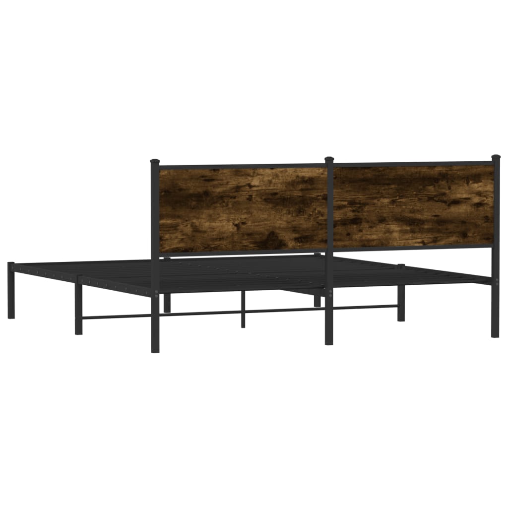 Bedframe zonder matras metaal gerookt eikenkleurig 183x213 cm is nu te koop bij PeponiXL, paradijselijk wonen!