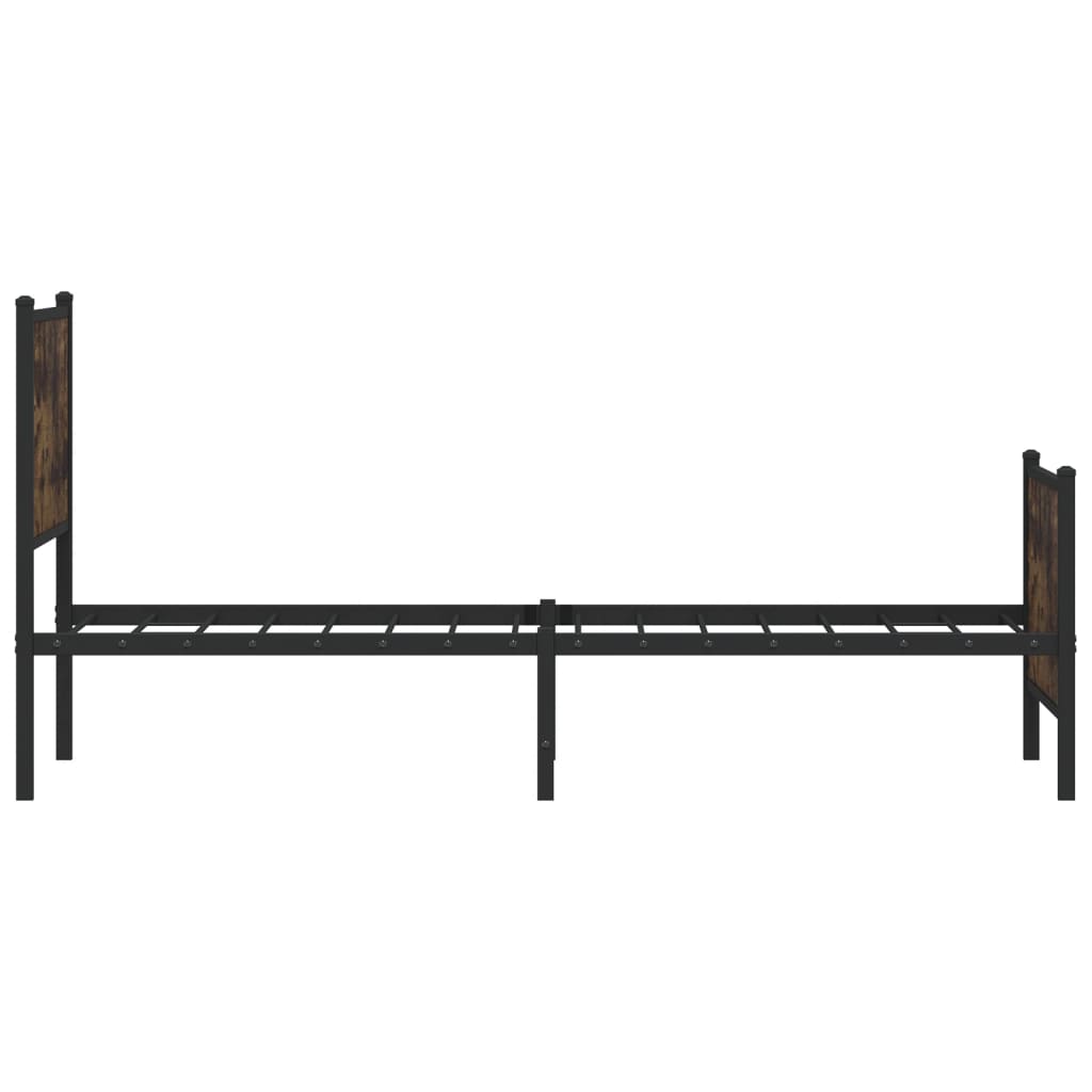 Bedframe zonder matras metaal gerookt eikenkleurig 75x190 cm is nu te koop bij PeponiXL, paradijselijk wonen!