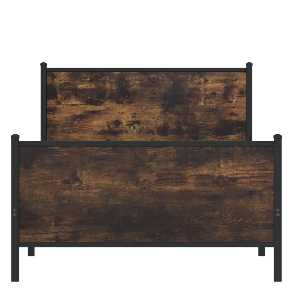 Bedframe zonder matras metaal gerookt eikenkleurig 100x190 cm is nu te koop bij PeponiXL, paradijselijk wonen!
