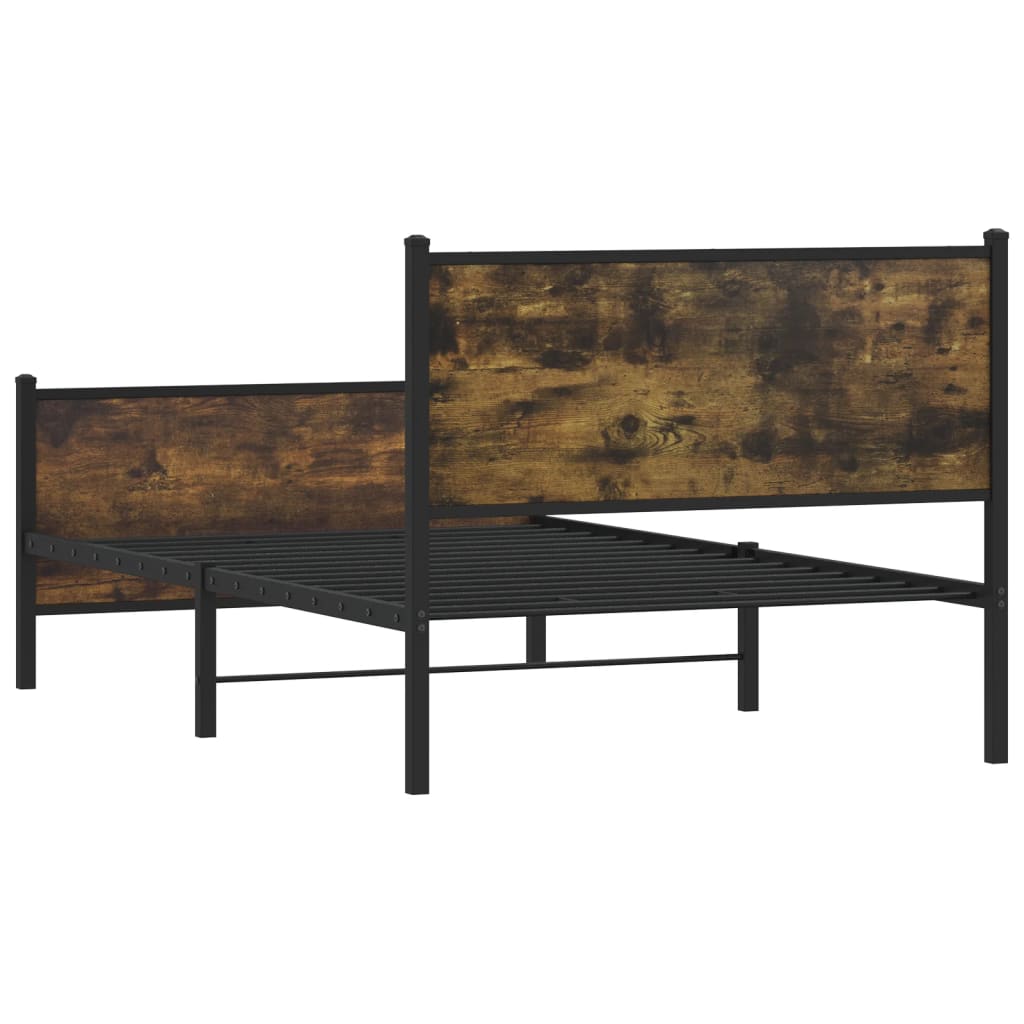 Bedframe zonder matras metaal gerookt eikenkleurig 100x190 cm is nu te koop bij PeponiXL, paradijselijk wonen!