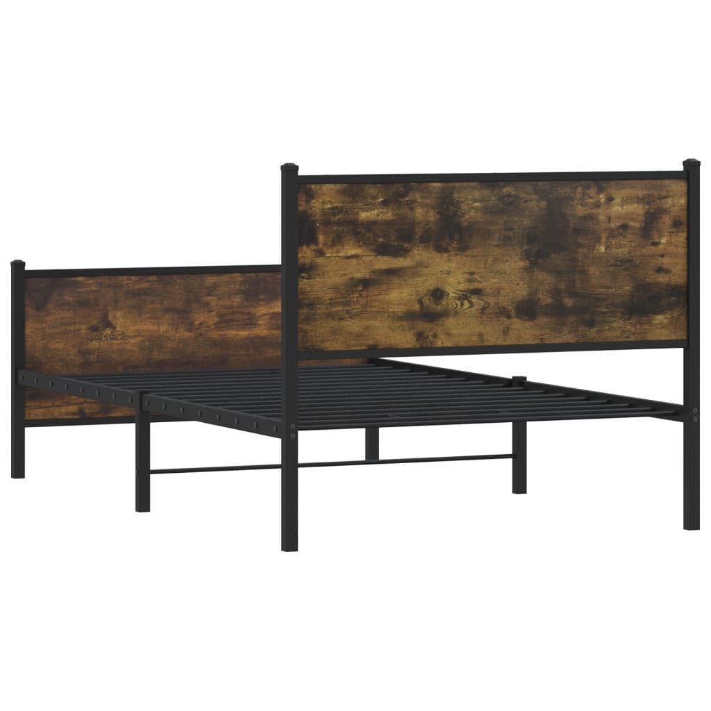 Bedframe zonder matras metaal gerookt eikenkleurig 107x203 cm is nu te koop bij PeponiXL, paradijselijk wonen!