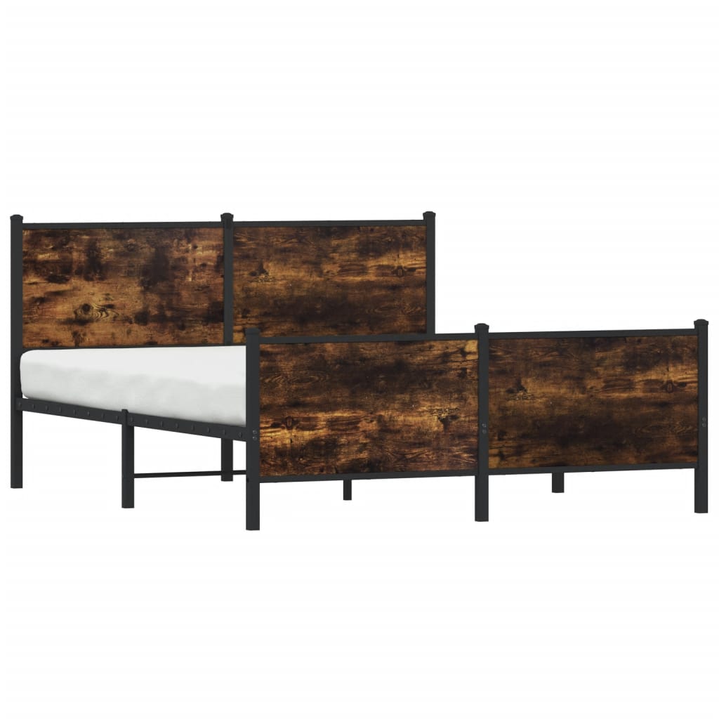 Bedframe zonder matras metaal gerookt eikenkleurig 137x190 cm is nu te koop bij PeponiXL, paradijselijk wonen!