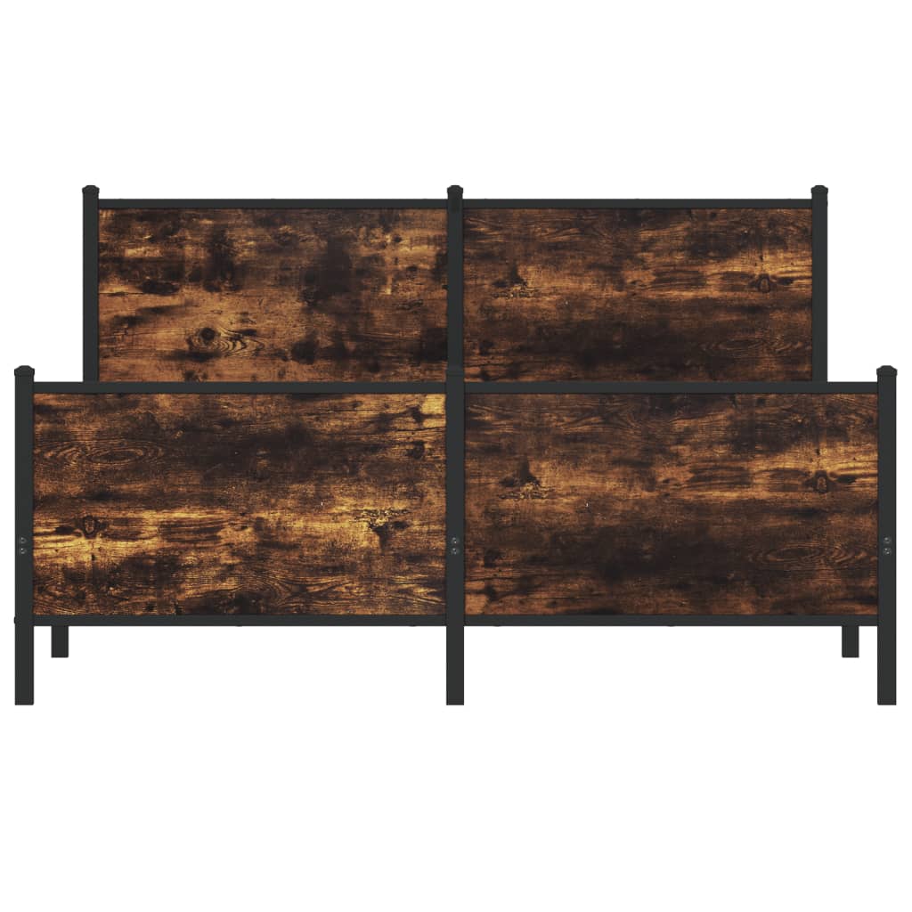 Bedframe zonder matras metaal gerookt eikenkleurig 137x190 cm is nu te koop bij PeponiXL, paradijselijk wonen!