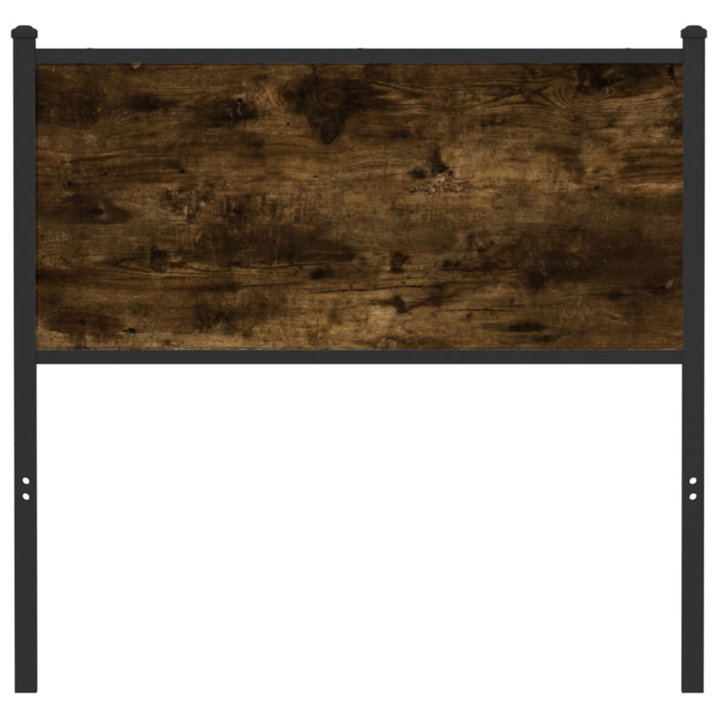 Vervangend hoofdbord 90 cm bewerkt hout en staal gerookt eikenkleurig is nu te koop bij PeponiXL, paradijselijk wonen!