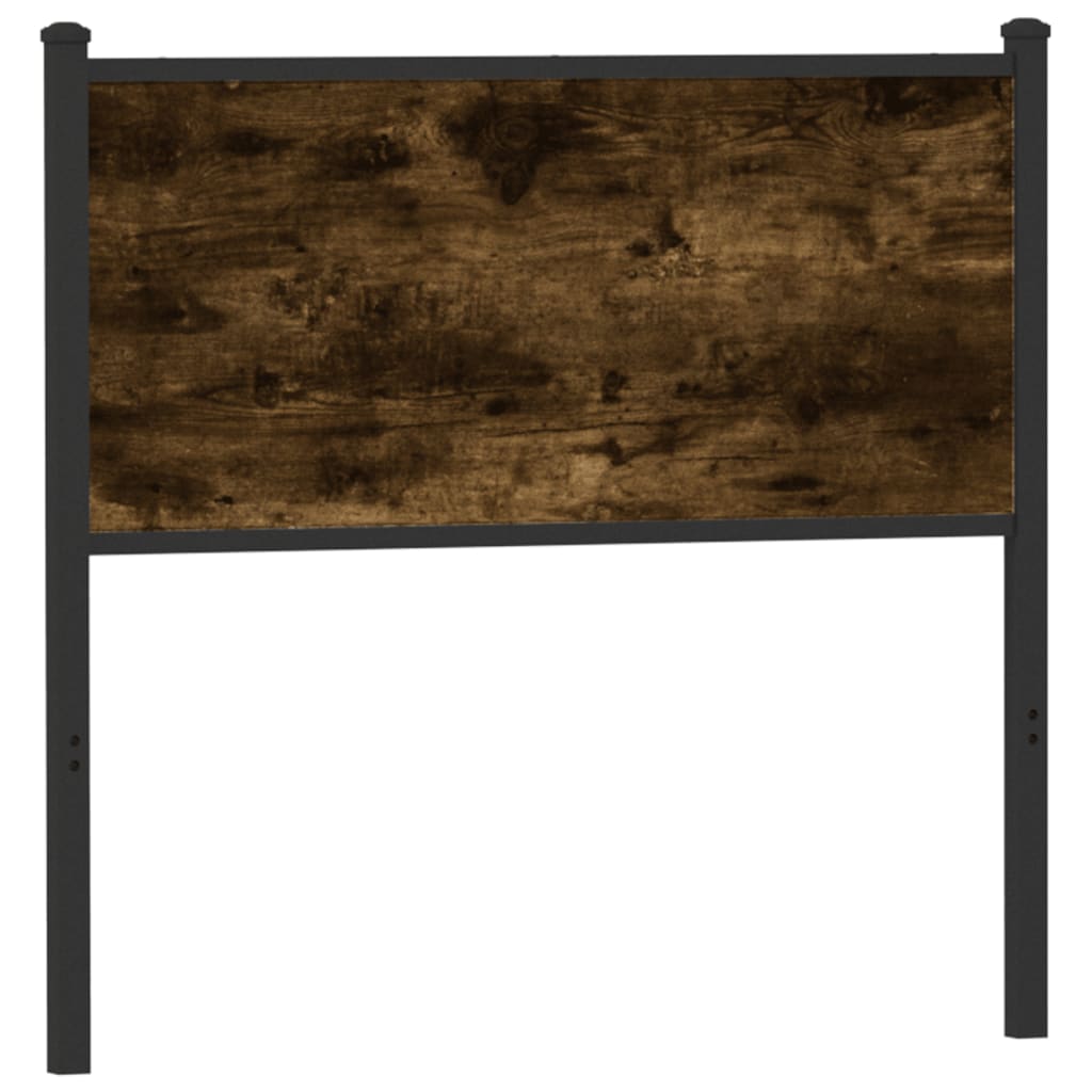Vervangend hoofdbord 90 cm bewerkt hout en staal gerookt eikenkleurig is nu te koop bij PeponiXL, paradijselijk wonen!