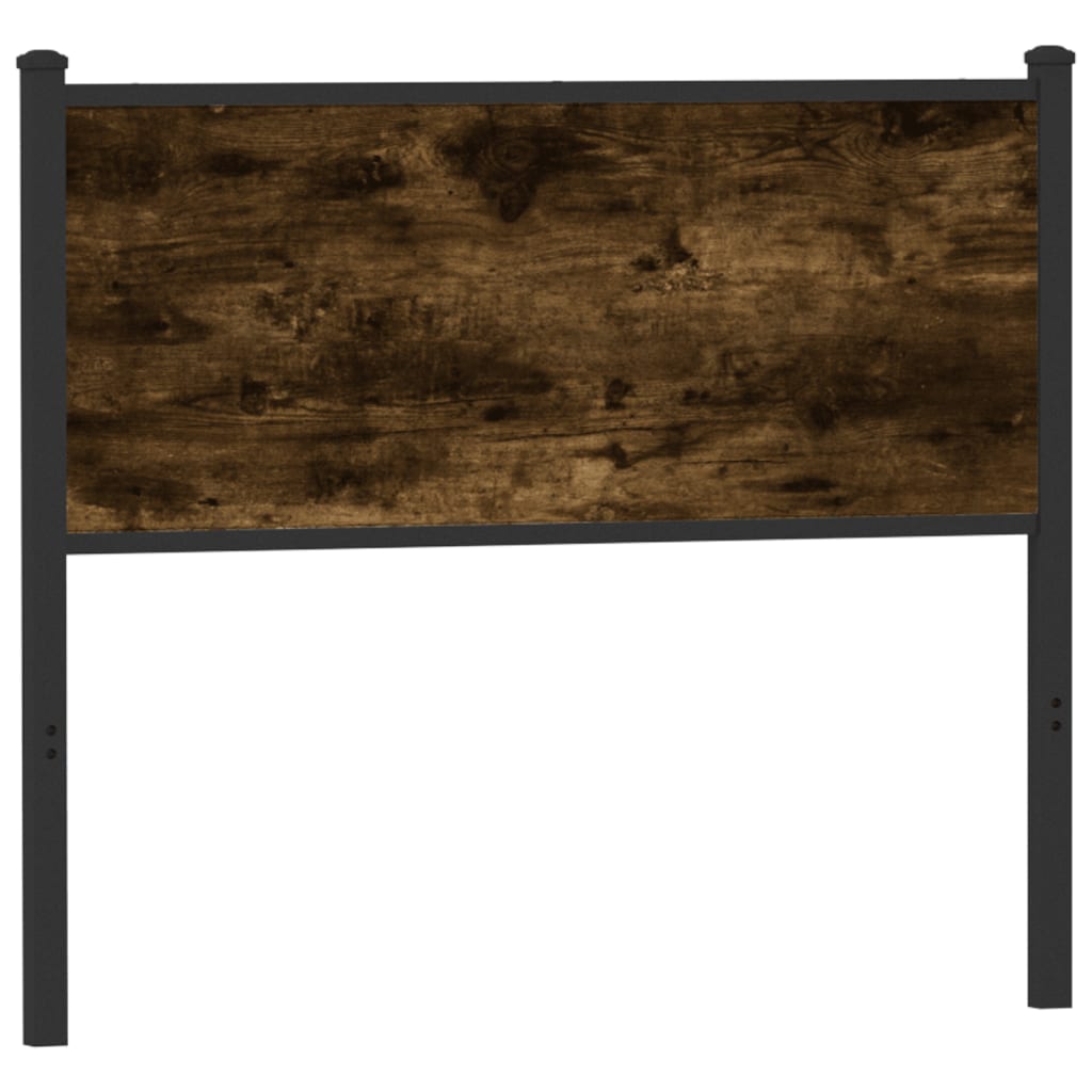Vervangend hoofdbord 100 cm bewerkt hout en staal gerookt eikenkleurig is nu te koop bij PeponiXL, paradijselijk wonen!
