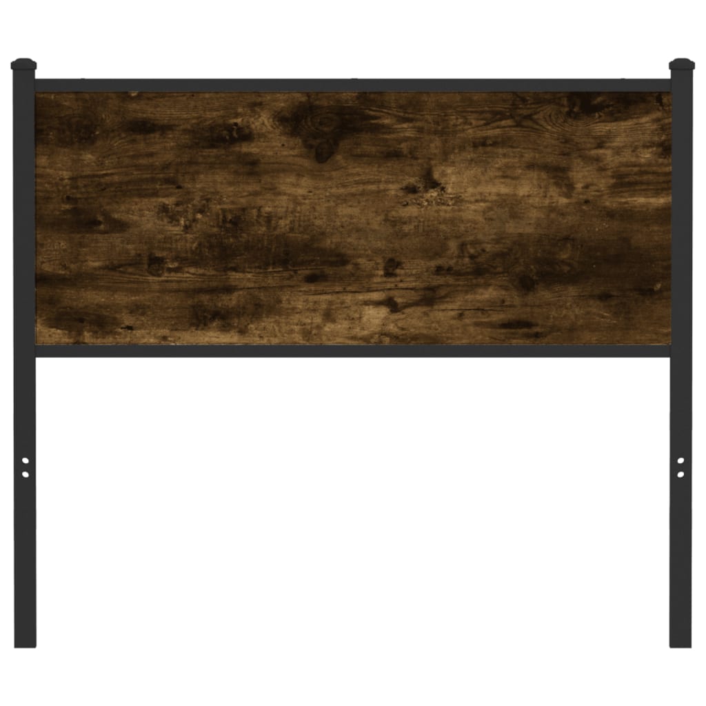 Vervangend hoofdbord 100 cm bewerkt hout en staal gerookt eikenkleurig is nu te koop bij PeponiXL, paradijselijk wonen!