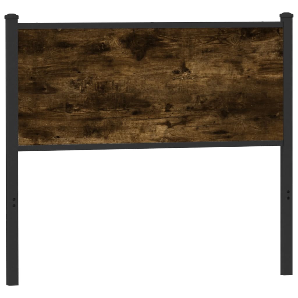 Vervangend hoofdbord 107 cm bewerkt hout en staal gerookt eikenkleurig is nu te koop bij PeponiXL, paradijselijk wonen!