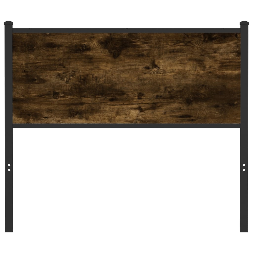 Vervangend hoofdbord 107 cm bewerkt hout en staal gerookt eikenkleurig is nu te koop bij PeponiXL, paradijselijk wonen!