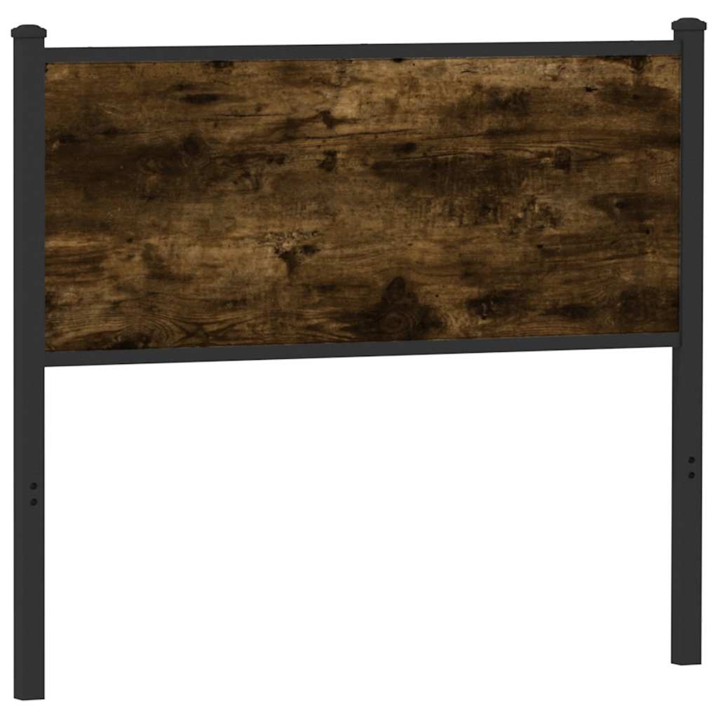 Vervangend hoofdbord 107 cm bewerkt hout en staal gerookt eikenkleurig is nu te koop bij PeponiXL, paradijselijk wonen!