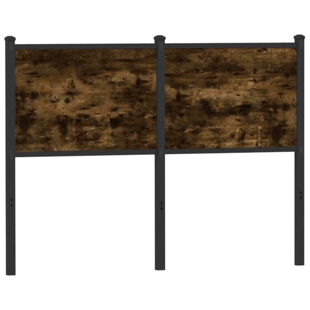 Vervangend hoofdbord 120 cm bewerkt hout en staal gerookt eikenkleurig is nu te koop bij PeponiXL, paradijselijk wonen!