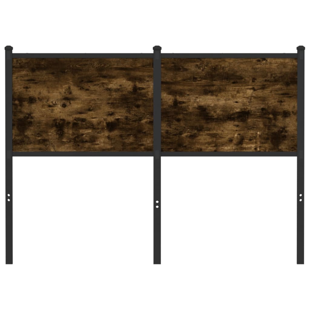 Vervangend hoofdbord 120 cm bewerkt hout en staal gerookt eikenkleurig is nu te koop bij PeponiXL, paradijselijk wonen!