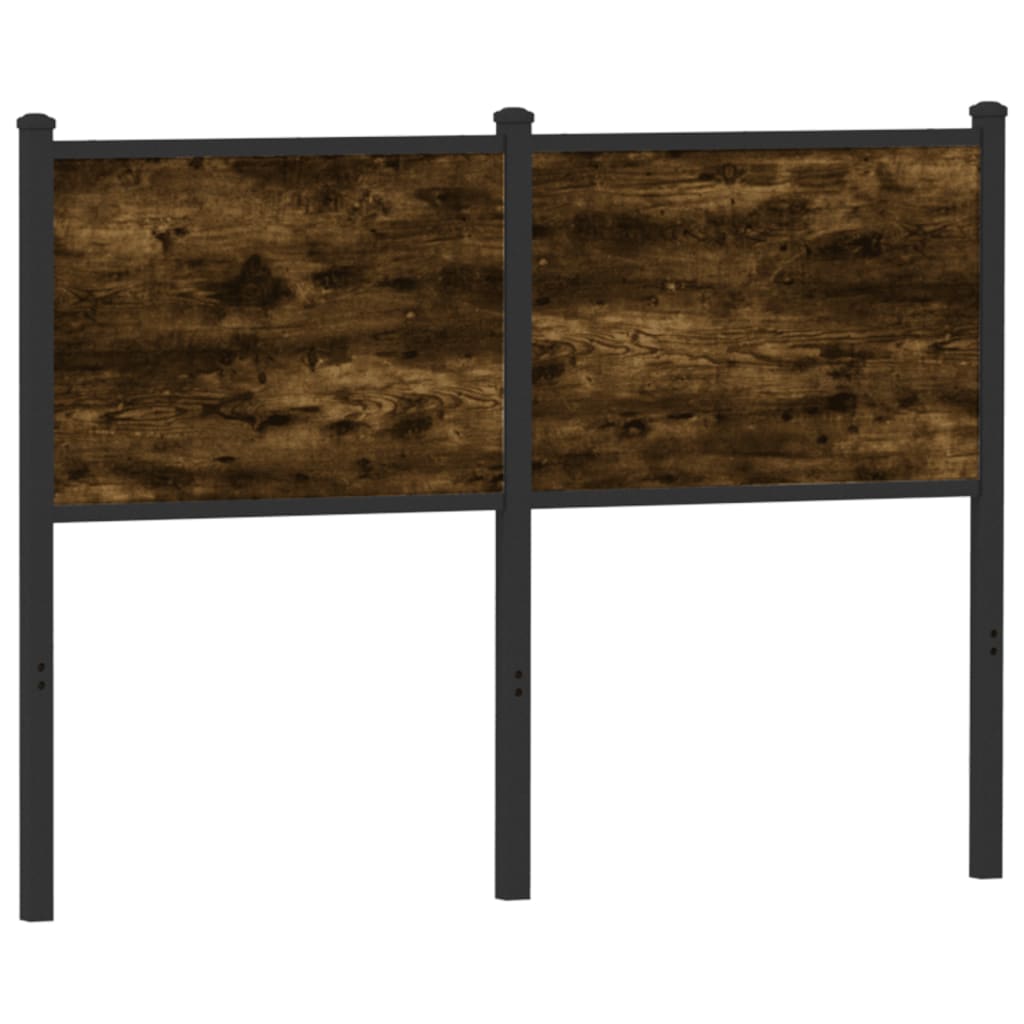 Vervangend hoofdbord 120 cm bewerkt hout en staal gerookt eikenkleurig is nu te koop bij PeponiXL, paradijselijk wonen!