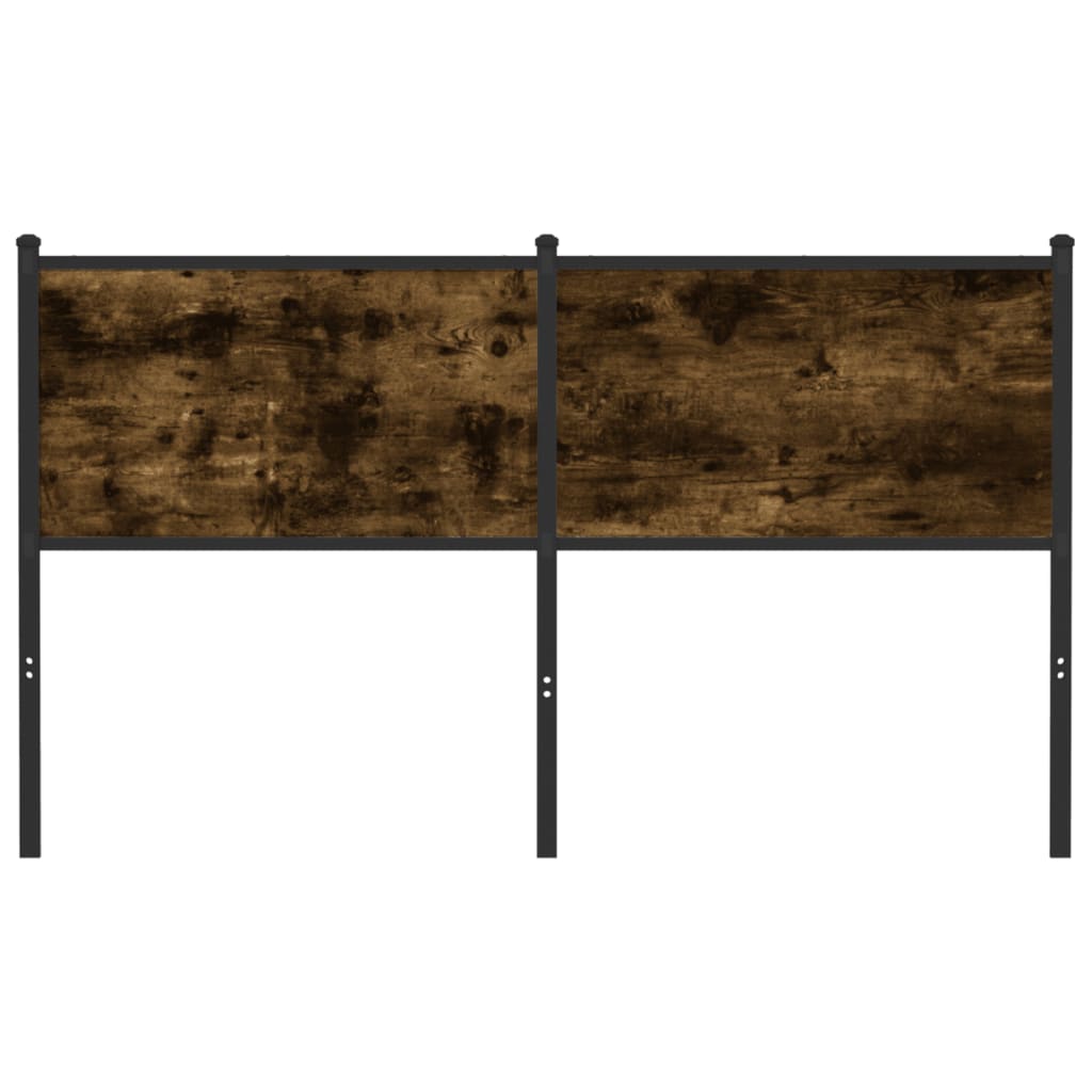 Vervangend hoofdbord 140 cm bewerkt hout en staal gerookt eikenkleurig is nu te koop bij PeponiXL, paradijselijk wonen!