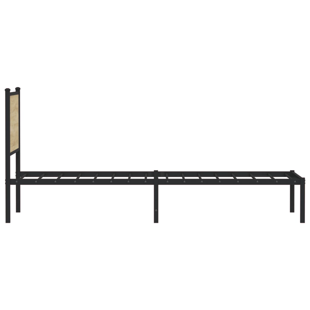 Bedframe zonder matras metaal sonoma eikenkleurig 75x190 cm is nu te koop bij PeponiXL, paradijselijk wonen!