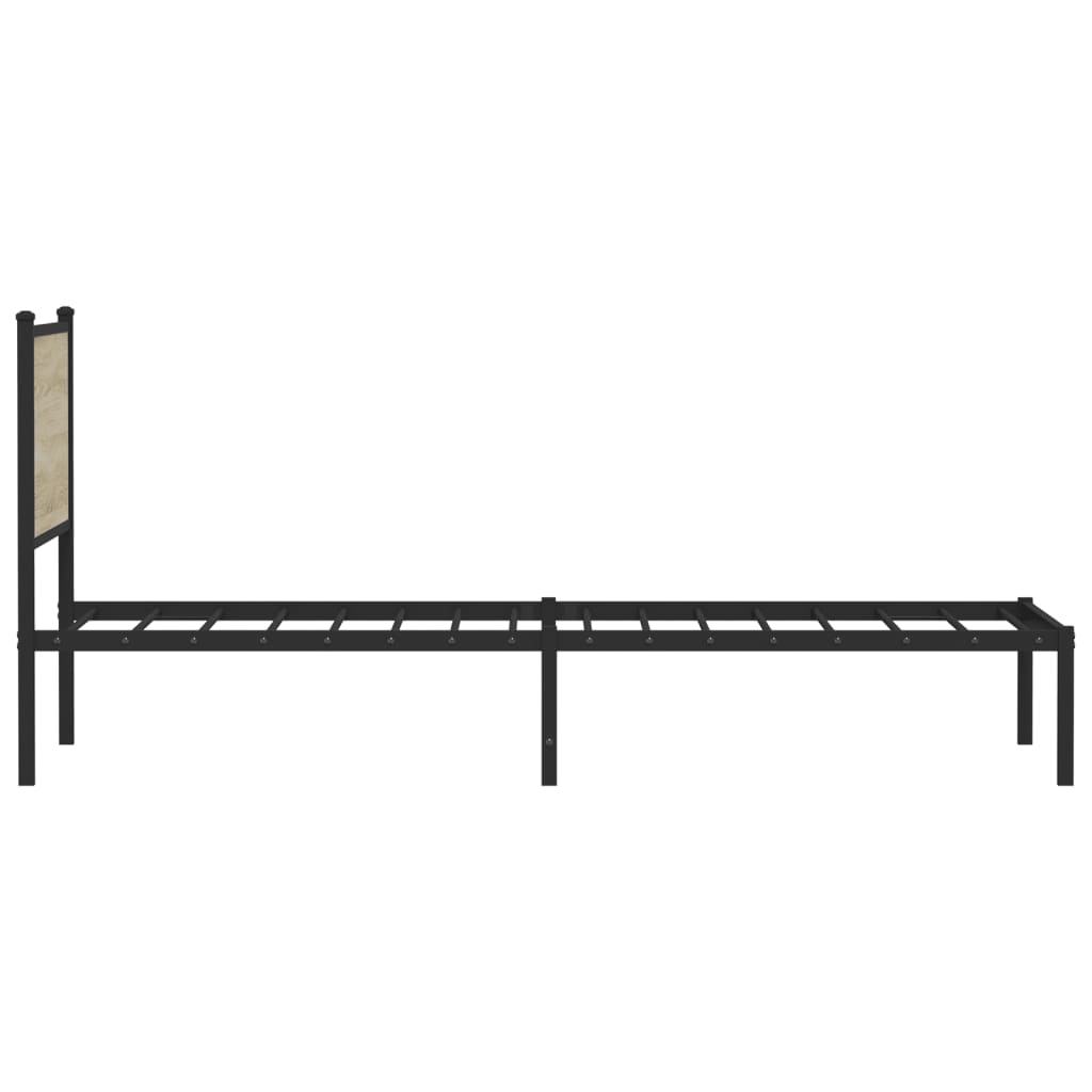 Bedframe zonder matras metaal sonoma eikenkleurig 100x190 cm is nu te koop bij PeponiXL, paradijselijk wonen!