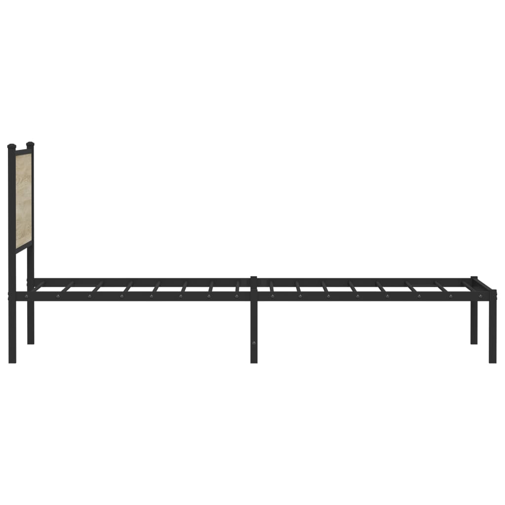 Bedframe zonder matras metaal sonoma eikenkleurig 100x200 cm is nu te koop bij PeponiXL, paradijselijk wonen!