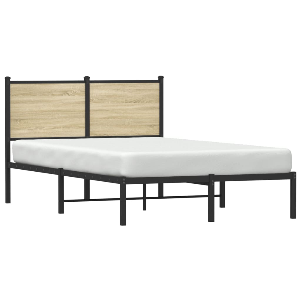 Bedframe zonder matras metaal sonoma eikenkleurig 120x200 cm is nu te koop bij PeponiXL, paradijselijk wonen!