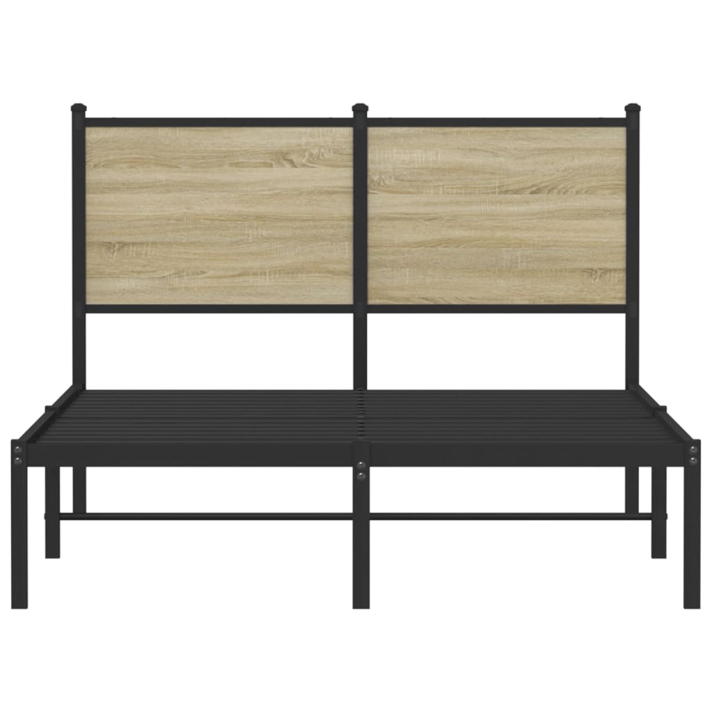 Bedframe zonder matras metaal sonoma eikenkleurig 120x200 cm is nu te koop bij PeponiXL, paradijselijk wonen!