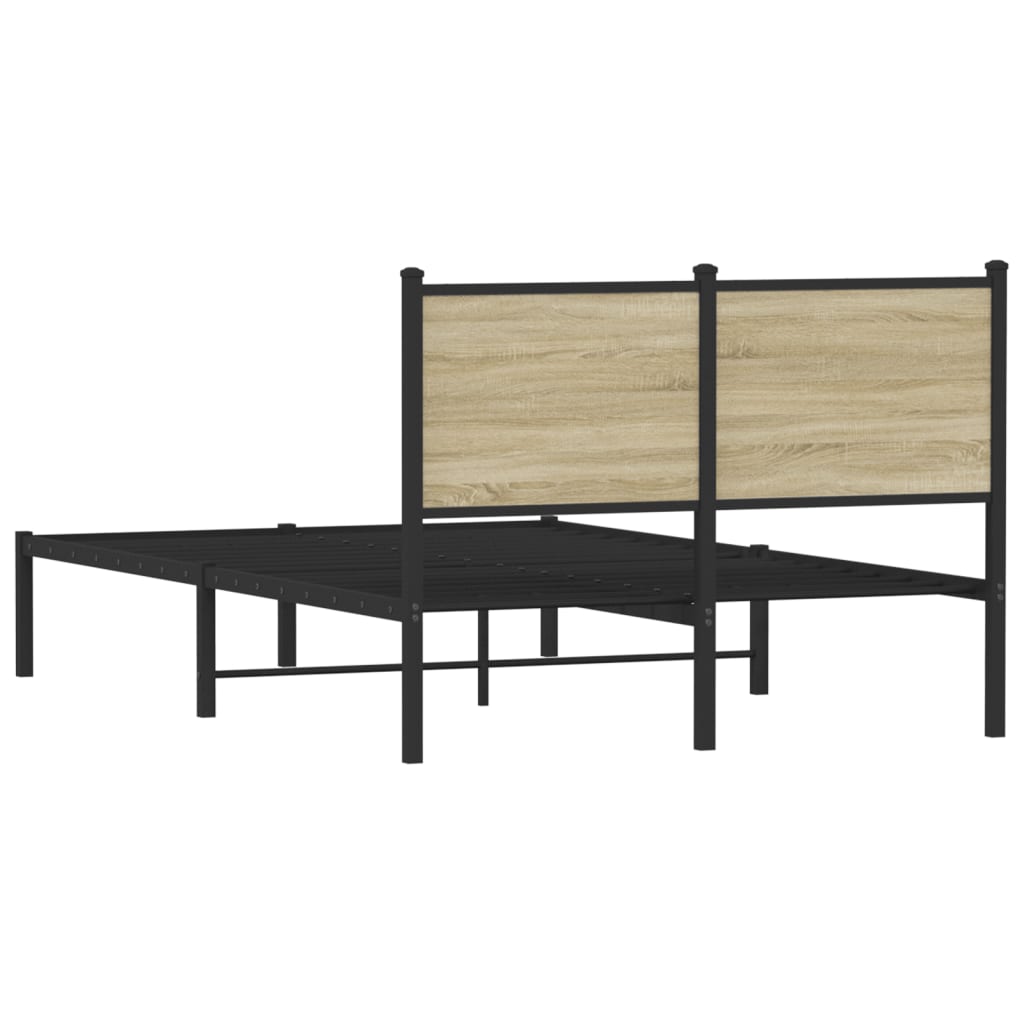 Bedframe zonder matras metaal sonoma eikenkleurig 120x200 cm is nu te koop bij PeponiXL, paradijselijk wonen!