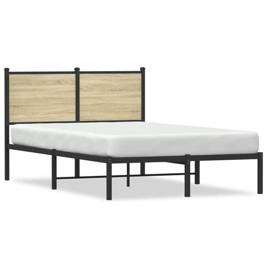 Bedframe zonder matras metaal sonoma eikenkleurig 120x200 cm is nu te koop bij PeponiXL, paradijselijk wonen!